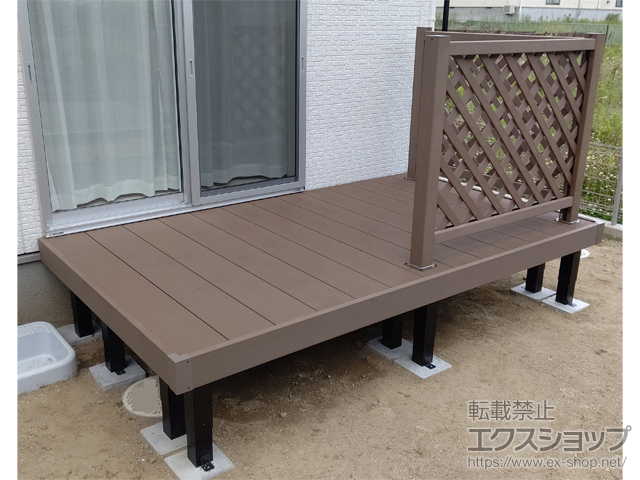 宮城県柴田郡柴田町ののウッドデッキ マージウッドデッキ＋ラティスデッキフェンス 施工例