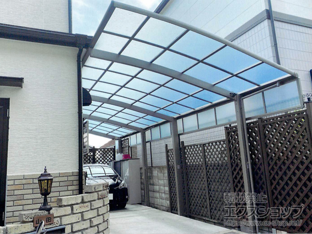 兵庫県神戸市ののカーポート ネスカR (ラウンドスタイル) 縦連棟 積雪〜20cm対応 施工例