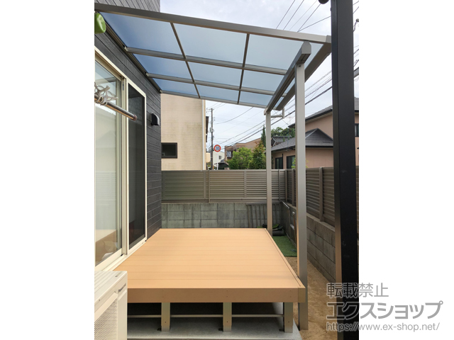 山口県下関市ののテラス屋根 ソラリア F型 テラスタイプ 単体 積雪〜20cm対応 施工例