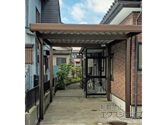 山形県鶴岡市ののカーポート ジーポートneo 積雪100cmAタイプ　角4本柱 施工例