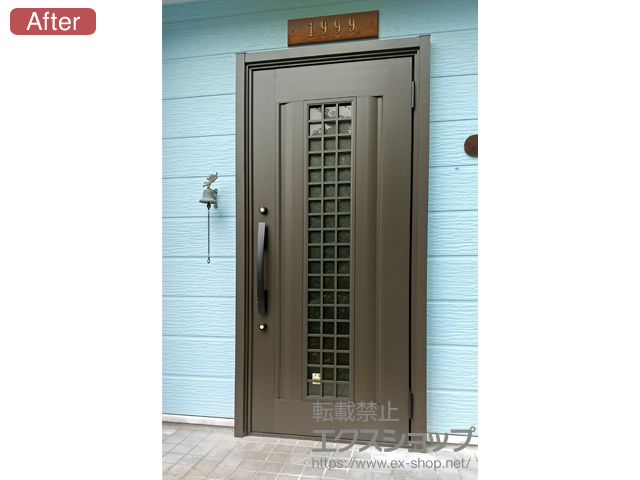 静岡県伊豆市のLIXIL リクシル（トステム）の玄関ドア リシェント玄関ドア3 アルミ仕様 片開き仕様(ランマ無)R C20N型 ※手動仕様 施工例