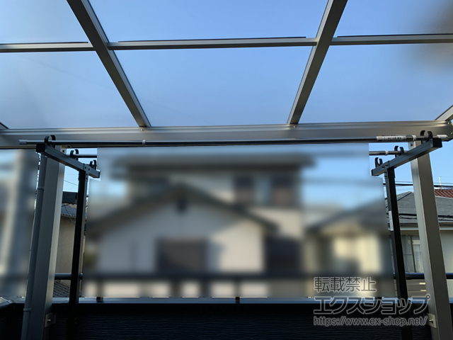 奈良県大和郡山市ののバルコニー・ベランダ屋根 プレシオステラスII F型 屋根タイプ 単体 積雪〜20cm対応 施工例