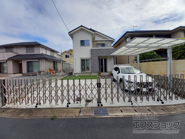 兵庫県姫路市ののカーゲート トリップゲートII 2型 スタンダード ノンレール 両開き　84W(42S+42M) 施工例