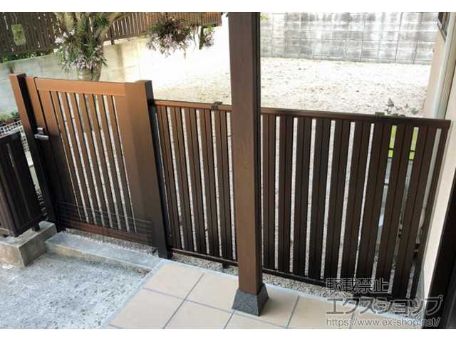 島根県出雲市ののフェンス・柵 シンプレオフェンスST1型 縦スリット 自由柱施工 施工例