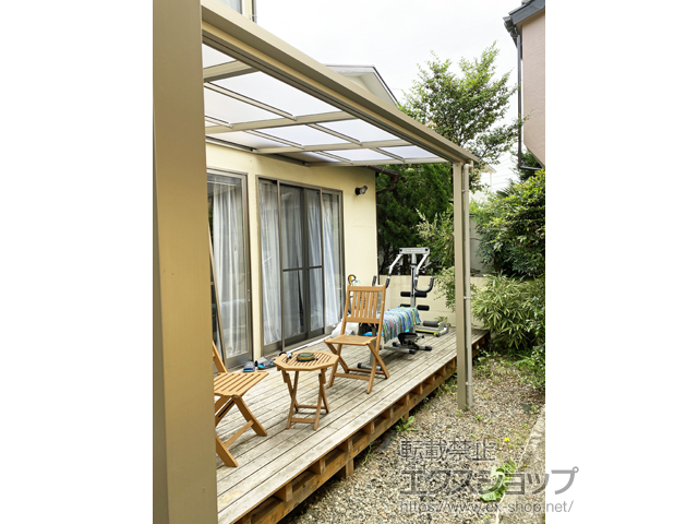 東京都練馬区ののテラス屋根 ソラリア F型 テラスタイプ 単体 積雪〜20cm対応 施工例