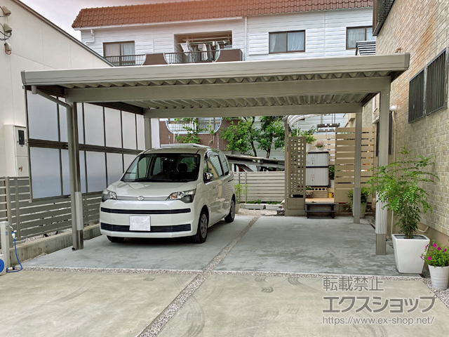 徳島県阿南市ののカーポート カーポートSW 積雪30cm対応 2台用 角4本柱 施工例