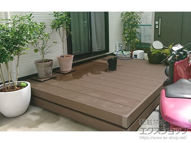 神奈川県小田原市ののウッドデッキ リウッドデッキ 200+点検口+床下囲い 1段（3面） 施工例