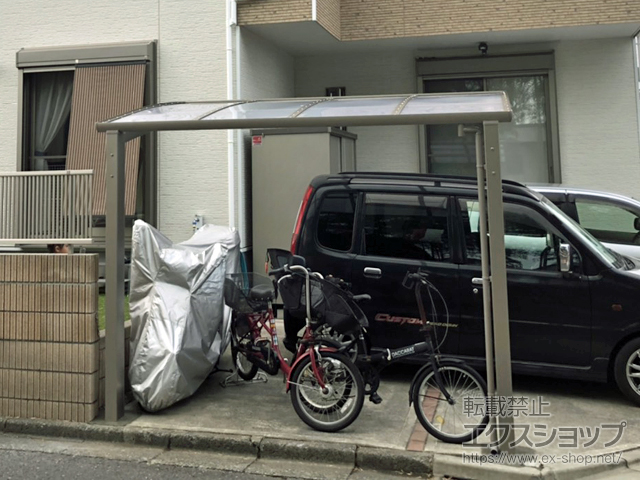 埼玉県飯能市ののサイクルポート・駐輪場 フーゴRミニ (ラウンドスタイル) 積雪〜20cm対応 施工例