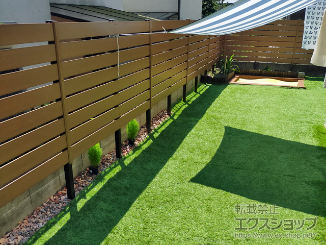 奈良県奈良市ののフェンス・柵 マイティウッドベーシック　120サイズ　隙間20ｍｍ 8段 施工例