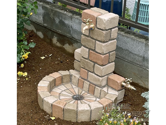 神奈川県横浜市のの立水栓・ガーデンシンク 立水栓ユニット サークルタイプ 施工例