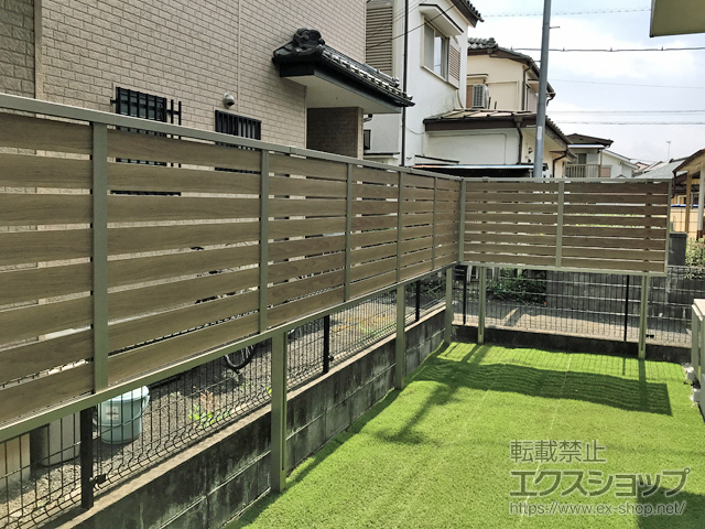 東京都青梅市ののフェンス・柵 モクハイフェンス 2段支柱(パネル1段) 施工例