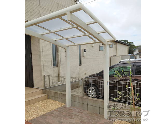 茨城県神栖市ののサイクルポート・駐輪場 フーゴRミニ (ラウンドスタイル)　積雪〜20cm対応 施工例