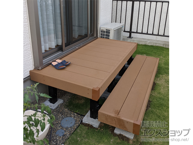 埼玉県さいたま市ののウッドデッキ リウッドデッキ 200＋段床セット1段 正面タイプ 施工例