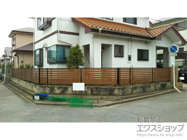 千葉県印旛郡栄町ののフェンス・柵 モクアルフェンス 横板タイプ　自由柱施工 施工例