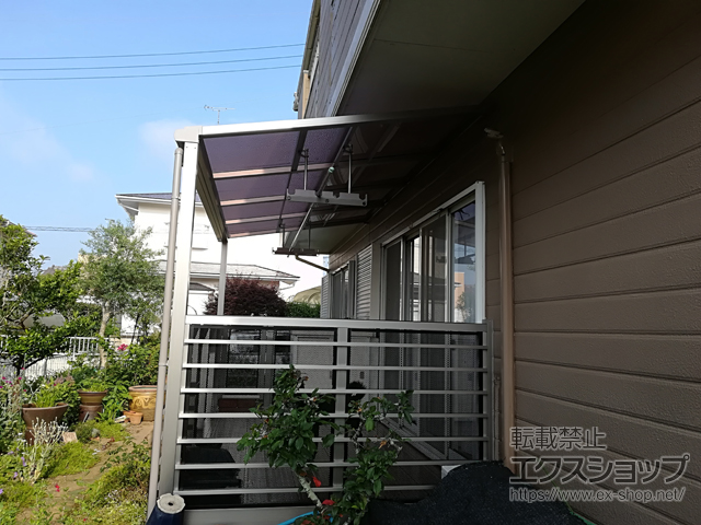 茨城県稲敷郡美浦村ののテラス囲い・サンルーム サニージュ F型 オープン納まり ランマ無 積雪〜20cm対応 施工例