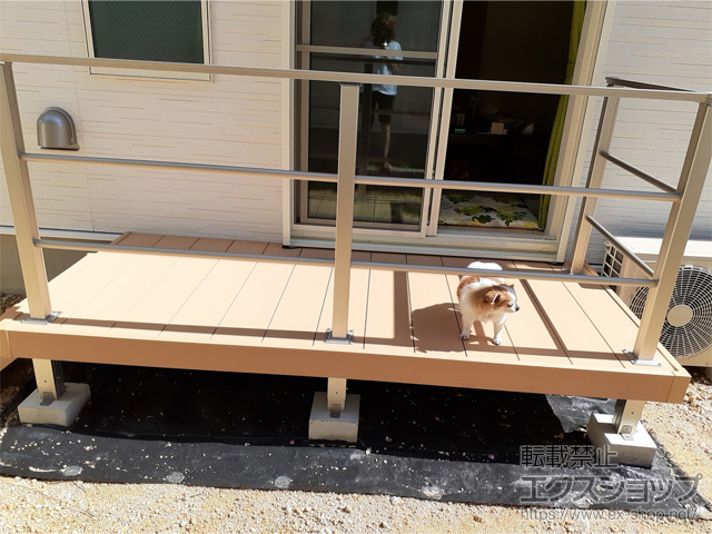 福島県郡山市ののウッドデッキ リウッドデッキ 200＋リウッドステップ5型　Sタイプ（2段） 施工例