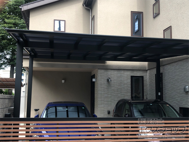 東京都東久留米市ののカーポート ネスカF (フラットスタイル) ワイド 積雪〜20cm対応 施工例