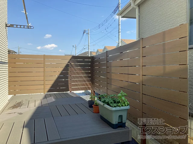 東京都武蔵村山市のグローベンのフェンス・柵・塀 プラド/one ジョイント有り 　隙間10mm 板9段貼り H2000 施工例