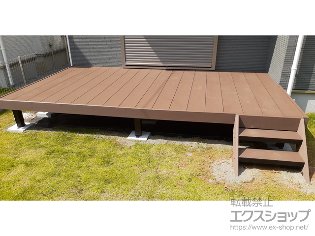 千葉県我孫子市ののウッドデッキ リウッドデッキ 200+リウッドステップ5型　Sタイプ　（標準：2段） 施工例