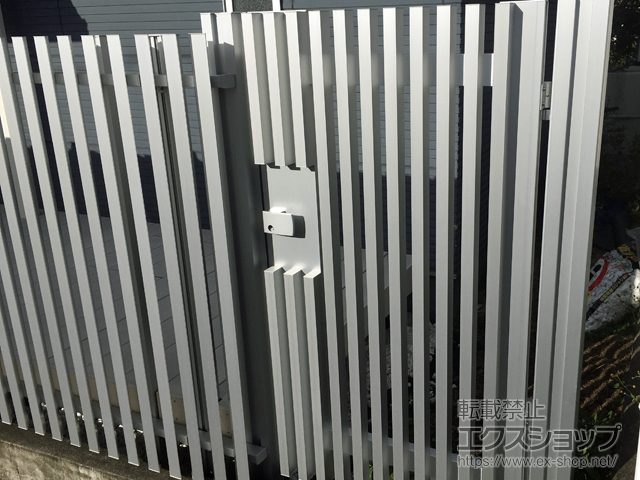 静岡県静岡市のの門扉 エルファード1型 片開き 門柱タイプ※クローザ仕様 施工例