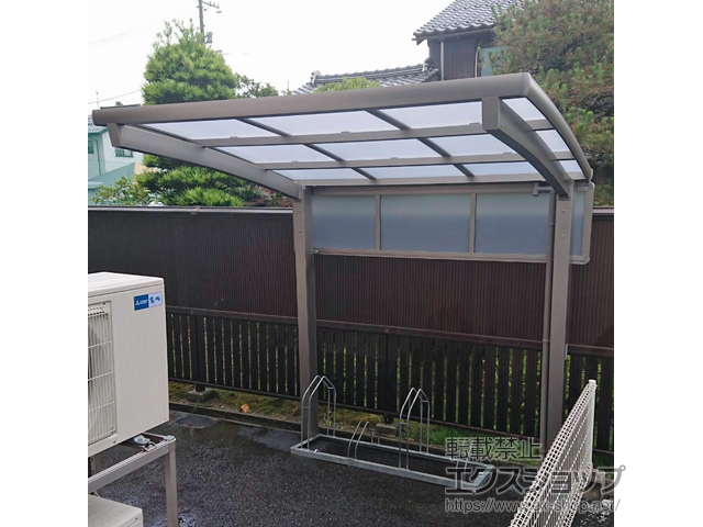 島根県松江市ののサイクルポート・駐輪場 フーゴRミニ (ラウンドスタイル) 積雪〜20cm対応 施工例