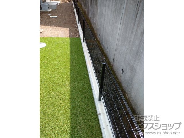 栃木県佐野市ののフェンス・柵 イーネットフェンス 3F型 自由柱施工 施工例