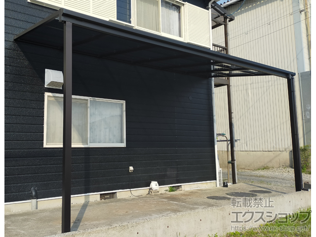 滋賀県草津市ののテラス屋根 ソラリア F型 テラスタイプ 単体 積雪〜20cm対応 施工例