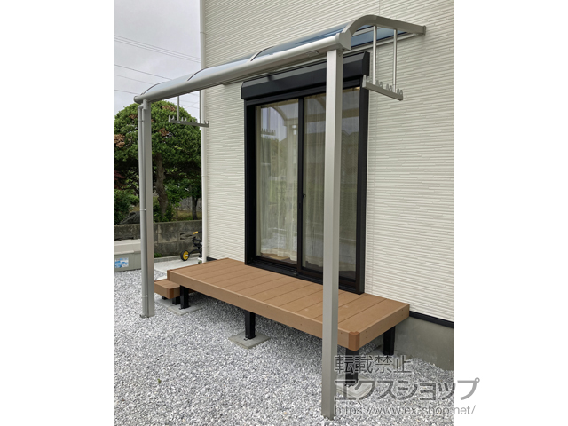 千葉県館山市ののテラス屋根 ソラリア R型 テラスタイプ 単体 積雪〜20cm対応 施工例