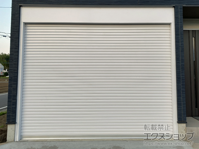 茨城県結城市ののガレージシャッター プラテアII スチールタイプ 内蔵 電動式 施工例