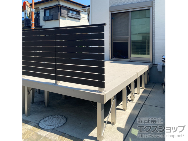 千葉県松戸市ののウッドデッキ リウッドデッキ 200+ルシアスデッキフェンスA01型 施工例