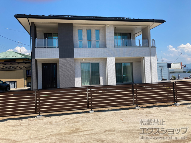 長野県上伊那郡宮田村ののフェンス・柵 モクアルフェンス 横板タイプ 自由柱施工 施工例