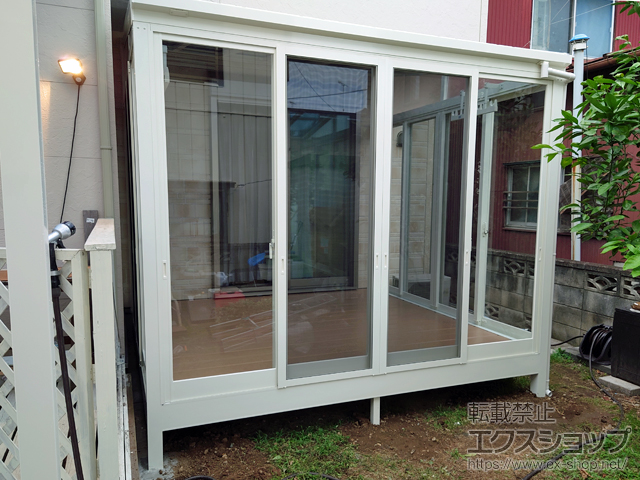 埼玉県久喜市ののテラス屋根 ソラリア R型 テラスタイプ 単体 積雪〜20cm対応 施工例