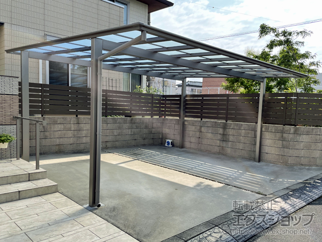 三重県鈴鹿市ののカーポート ソリッドポート ワイド 積雪〜20cm対応 施工例