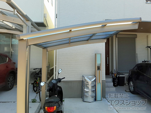 兵庫県伊丹市ののサイクルポート・駐輪場 フーゴRミニ (ラウンドスタイル) 積雪〜20cm対応 施工例