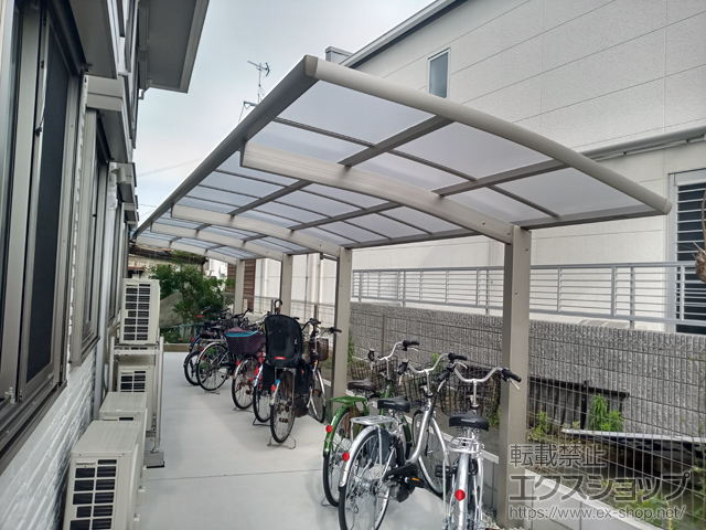 大阪府藤井寺市ののサイクルポート・駐輪場 レイナポートグランミニ 縦連棟積雪〜20cm対応 施工例