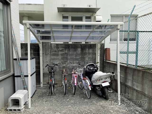 山梨県甲府市ののサイクルポート・駐輪場 ネスカRミニ (ラウンドスタイル) 積雪〜20cm対応 施工例