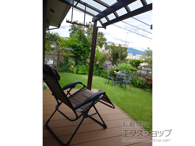 長野県松本市ののテラス屋根 ソラリア R型 1500 テラスタイプ 単体 積雪〜50cm対応 施工例
