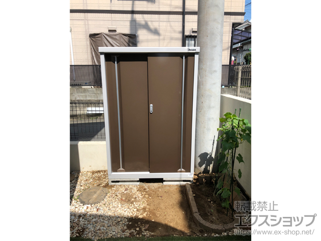 埼玉県蓮田市のの物置・屋外倉庫 シンプリー 一般型 1100×415×1603 MJX-114D-P-TB 施工例