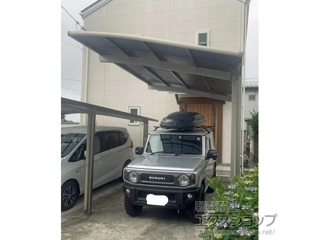 福島県白河市のLIXIL(リクシル)のカーポート ネスカR (ラウンドスタイル) 積雪～20cm対応 施工例