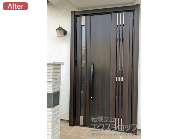 東京都八王子市のLIXIL リクシル（トステム）の玄関ドア リシェント玄関ドア3 断熱K4仕様 親子仕様(ランマ無)R M83型 ※手動仕様 施工例