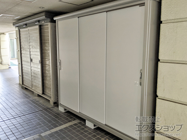 大阪府大阪市のの物置・屋外倉庫 エスモ 一般型 2100×900×1959 ESE-2109A-PW 施工例