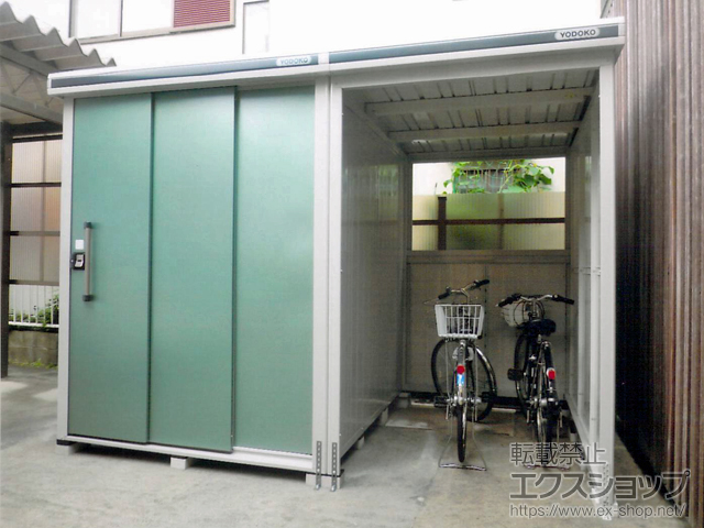 岐阜県可児郡御嵩町のの物置・屋外倉庫 エルモコンビ 一般型 3377×2213×2358（LMD-1822H+LKD-1522H） LMD-1822H+LKD-1522H-EG 施工例