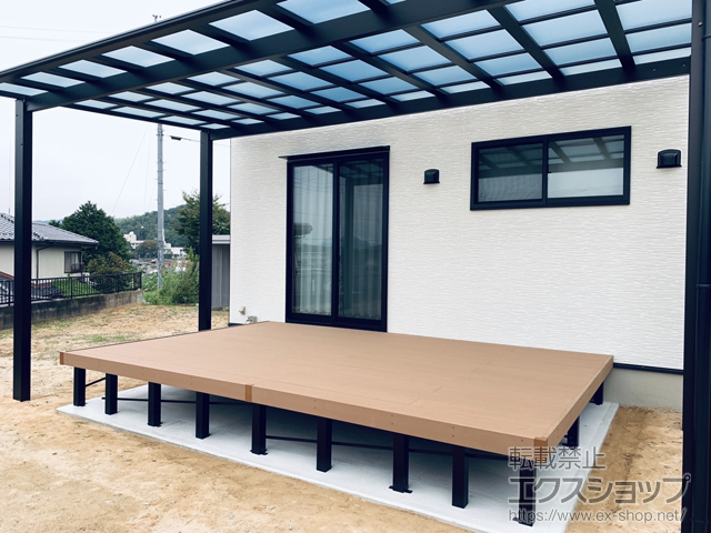 広島県東広島市ののテラス屋根 エフルージュFIRST 大型テラス 独立タイプ 施工例