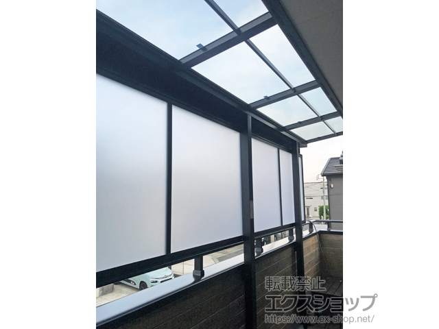 千葉県柏市ののバルコニー・ベランダ屋根 スピーネ F型 屋根タイプ 連棟 積雪〜20cm対応 施工例