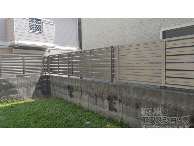 広島県廿日市市ののフェンス・柵 モクハイフェンス　アルミカラータイプ　自由柱施工 施工例