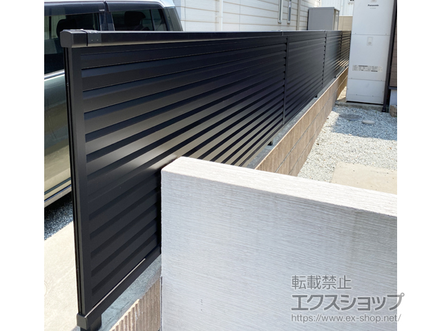 兵庫県加古川市ののフェンス・柵 ミエーネフェンス 目隠しルーバータイプ 自由柱施工 施工例