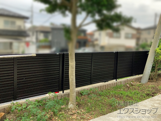 茨城県日立市ののフェンス・柵 フェンスAB YL3型 横ルーバー3 フリーポールタイプ 施工例