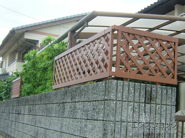 徳島県徳島市ののフェンス・柵 スタンダードフェンス2型 自由柱施工 施工例