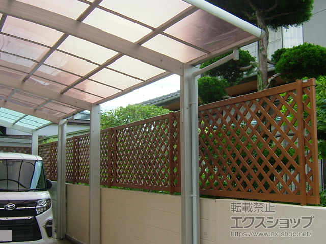 徳島県徳島市ののフェンス・柵 スタンダードフェンス2型 自由柱施工 施工例