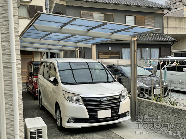 奈良県桜井市ののカーポート ソリッドポート 縦連棟 積雪〜20cm対応 施工例